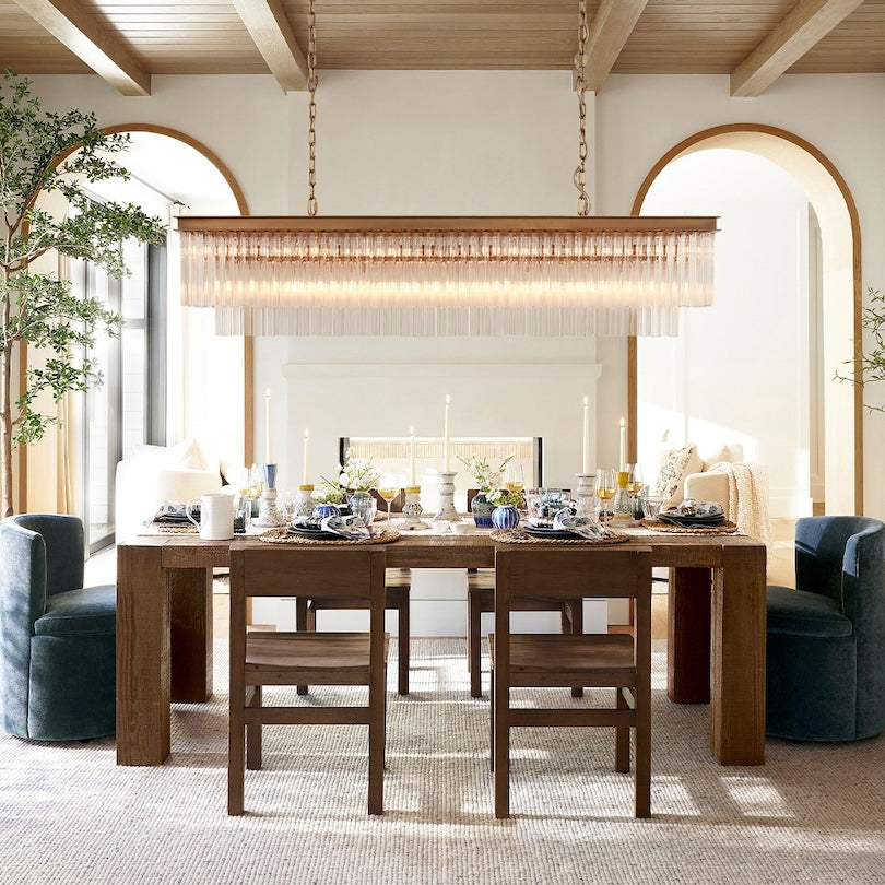 Taveen Rectangular Glass Chandelier